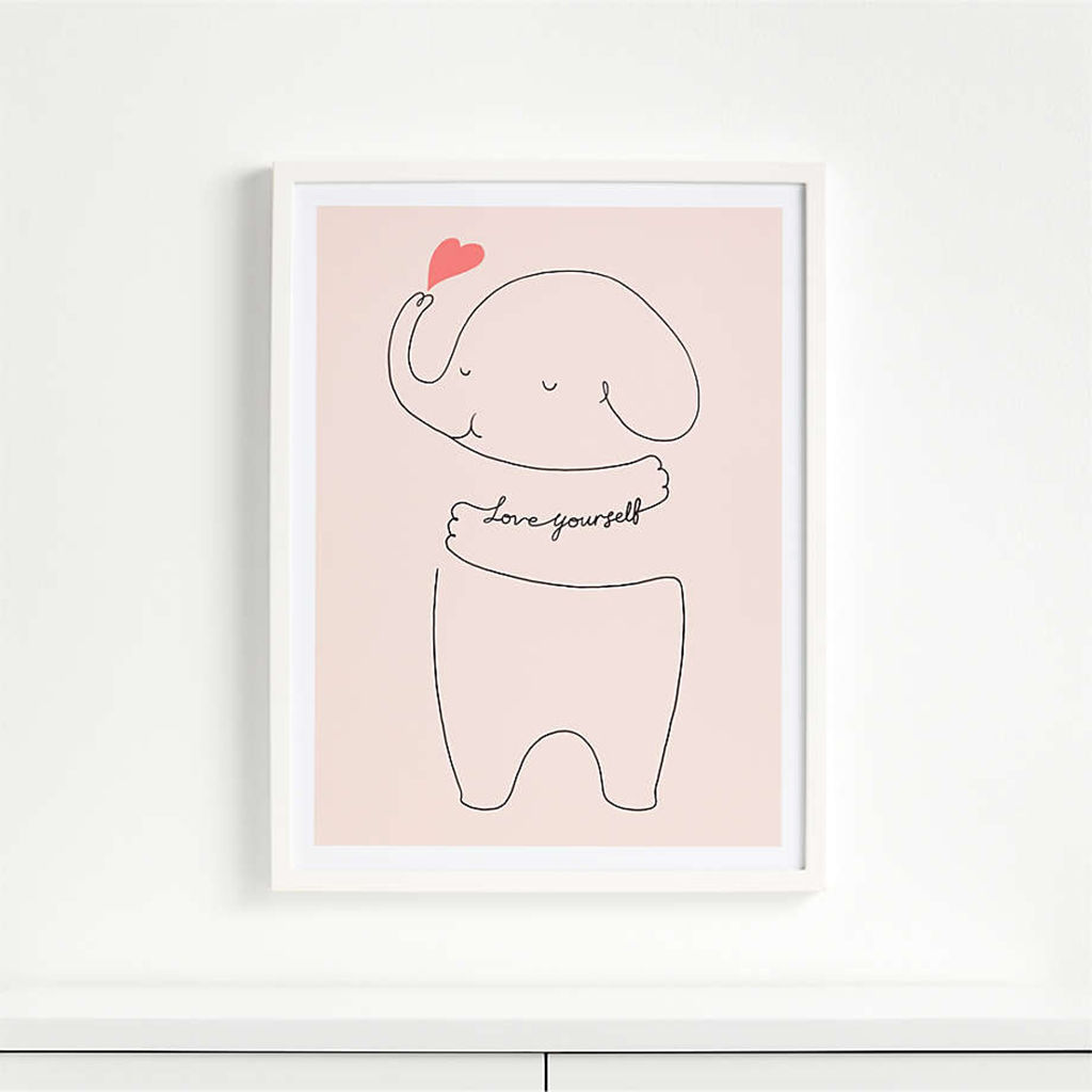 Love Yourself Elephant Framed Wall Art thumbnail 2