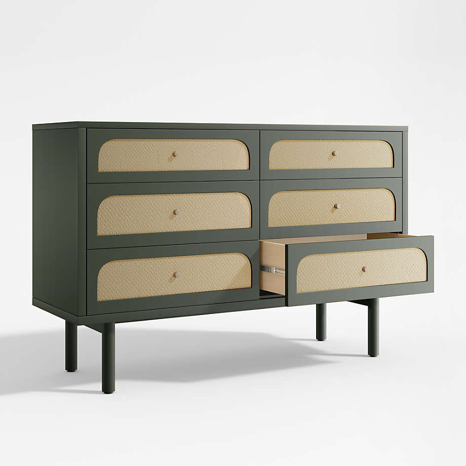 Maren Olive Cane Dresser thumbnail 4