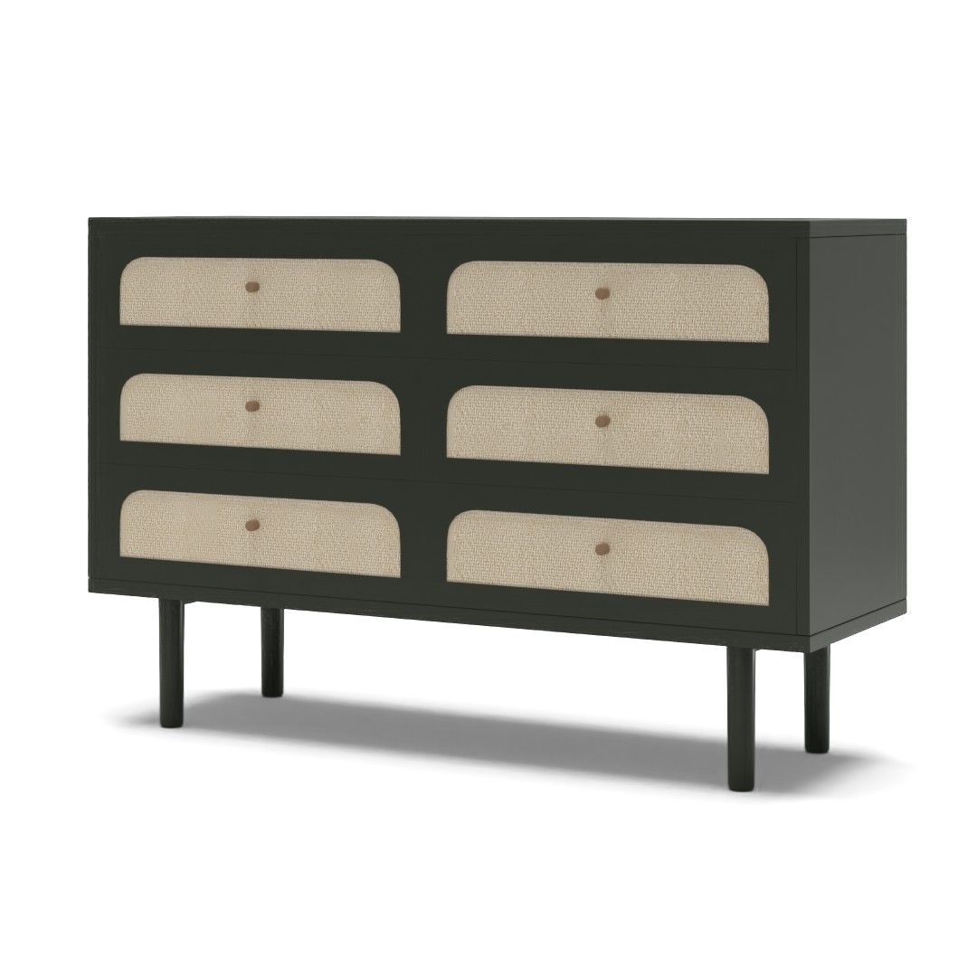 Maren Olive Cane Dresser thumbnail 3