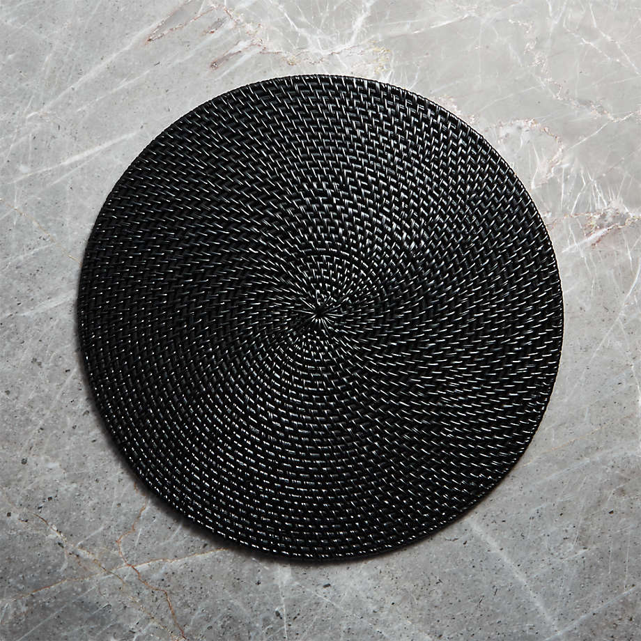 Artesia Black Round Placemat Black thumbnail 2