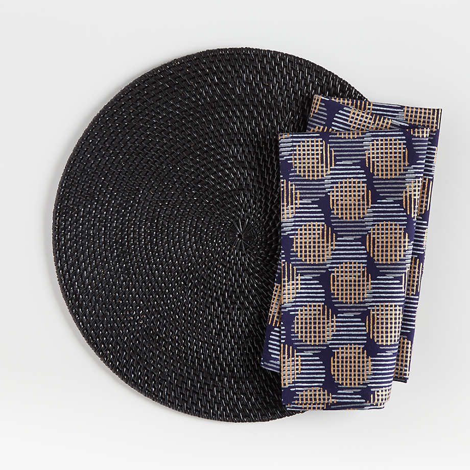 Artesia Black Round Placemat Black thumbnail 4