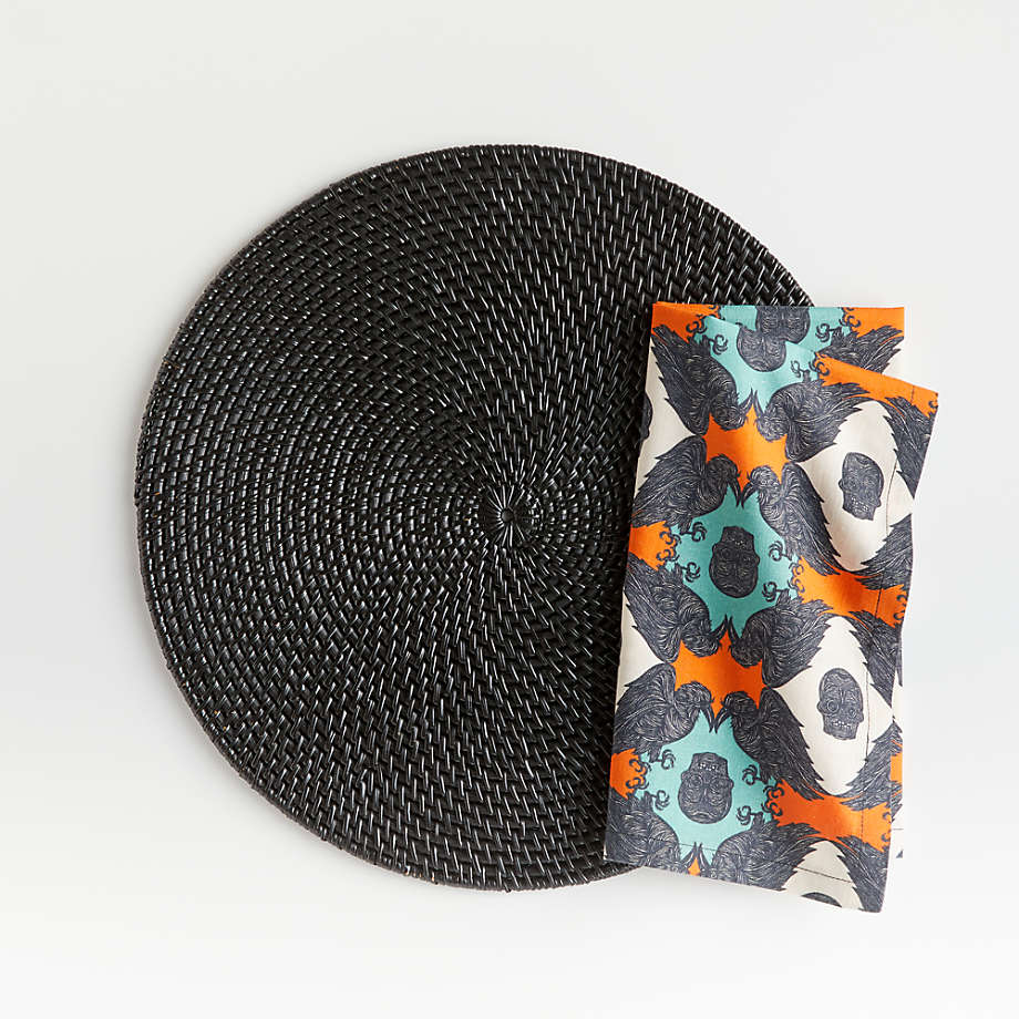 Artesia Black Round Placemat Black thumbnail 5