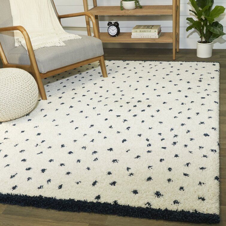 Thyri Polka Dots White Area Rug 7'10" x 10' thumbnail 2