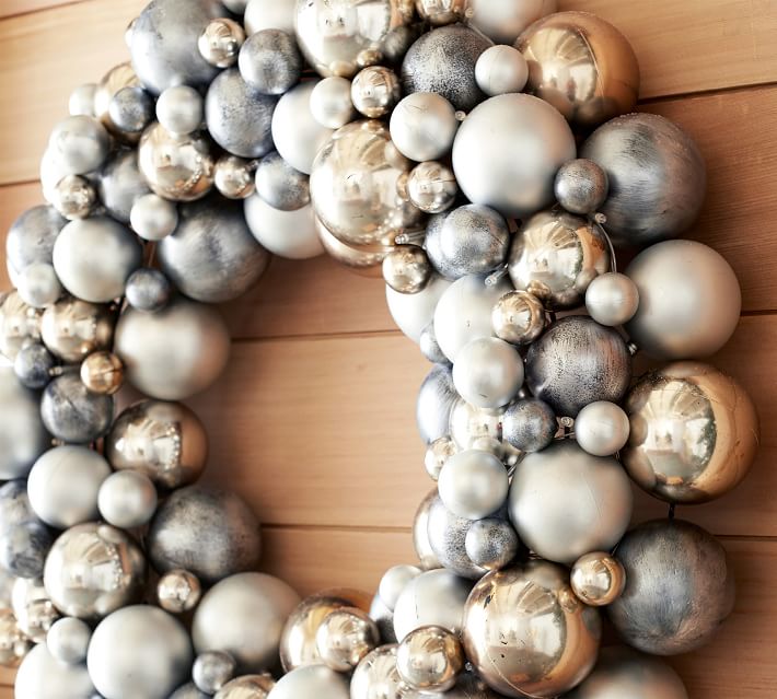 Frosted Pine and Ornament Wreath thumbnail 3