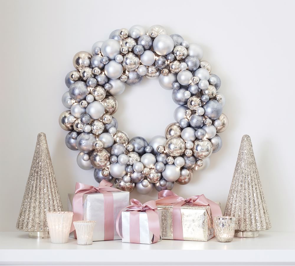 Frosted Pine and Ornament Wreath thumbnail 4