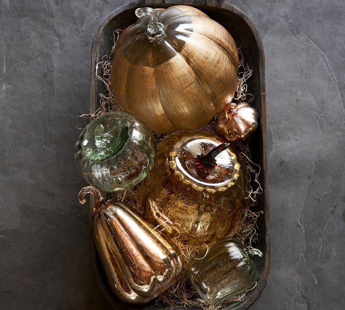 Mercury Glass Pumpkins Rose Gold Mini thumbnail 5