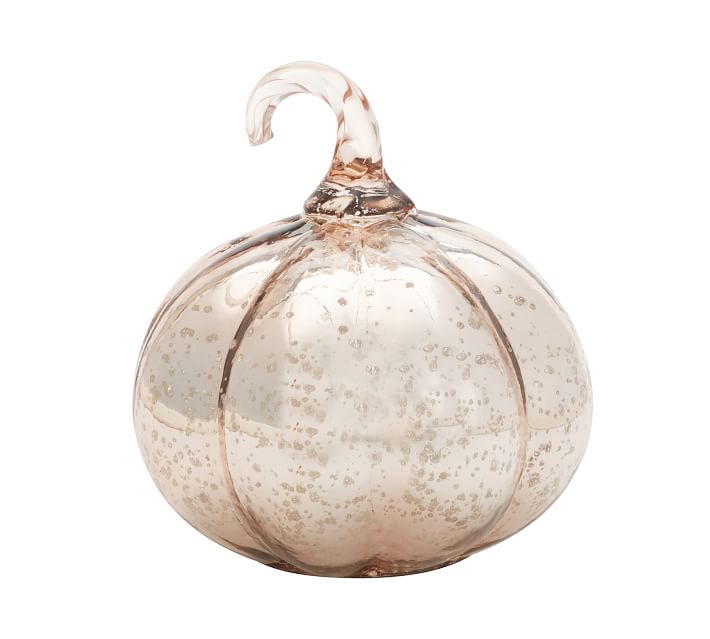 Mercury Glass Pumpkins Rose Gold Small thumbnail 2