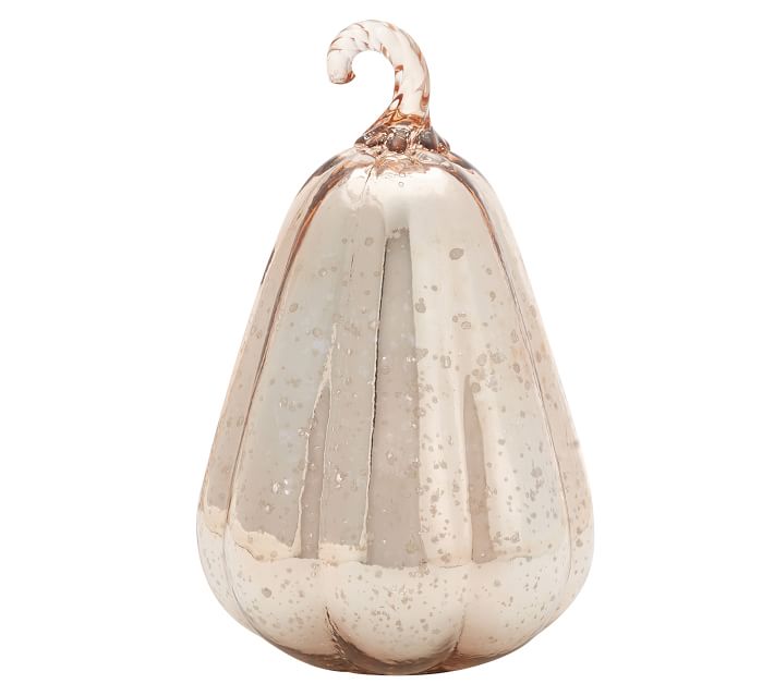 Mercury Glass Pumpkins Rose Gold Gourd thumbnail 2