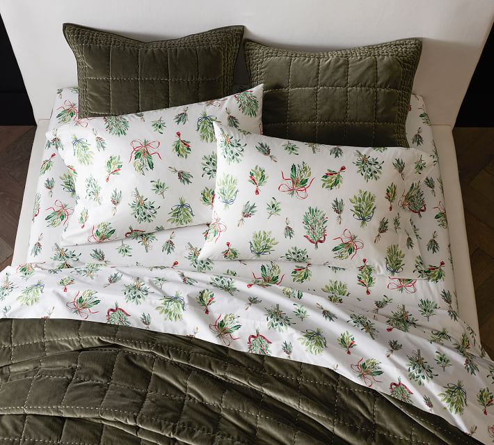Loden Velvet Handcrafted Box Stitch Quilt - Full/Queen thumbnail 3