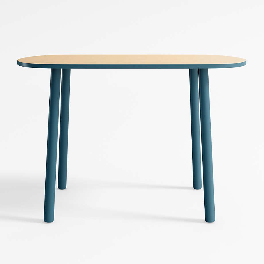 Rue Adjustable Midnight Blue Wood Kids Table with 30" Legs thumbnail 2