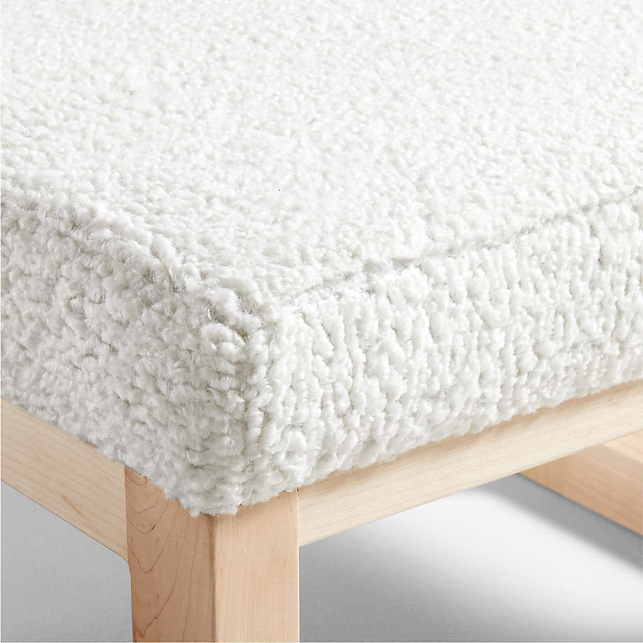 Joya Faux Sheepskin Ottoman with Maple Base thumbnail 5