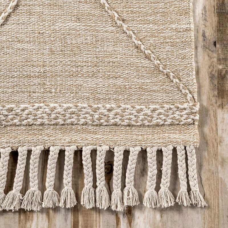 Rectangle Charlie Handmade Flatweave Beige Area Rug 9'x12' thumbnail 4