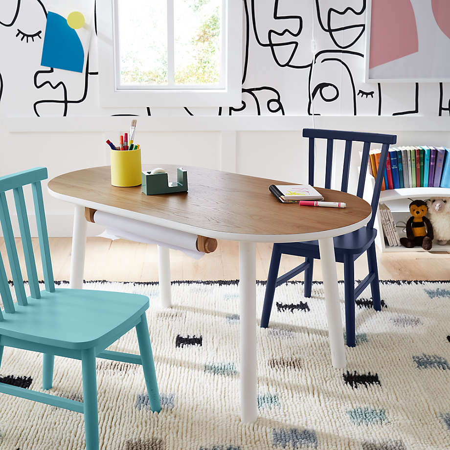 Rue Adjustable White Wood Kids Table with 23" Legs thumbnail 4