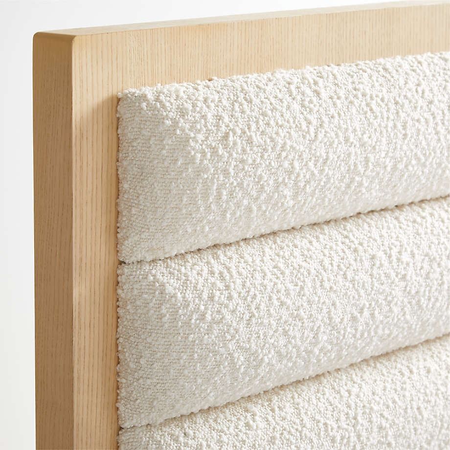 Mavericks Full Light Wood Bed with Cushioned Headboard thumbnail 5