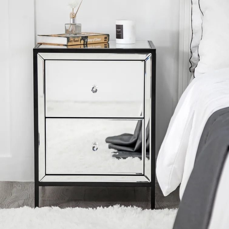 Reginald 2 Drawer Nightstand in Silver thumbnail 3