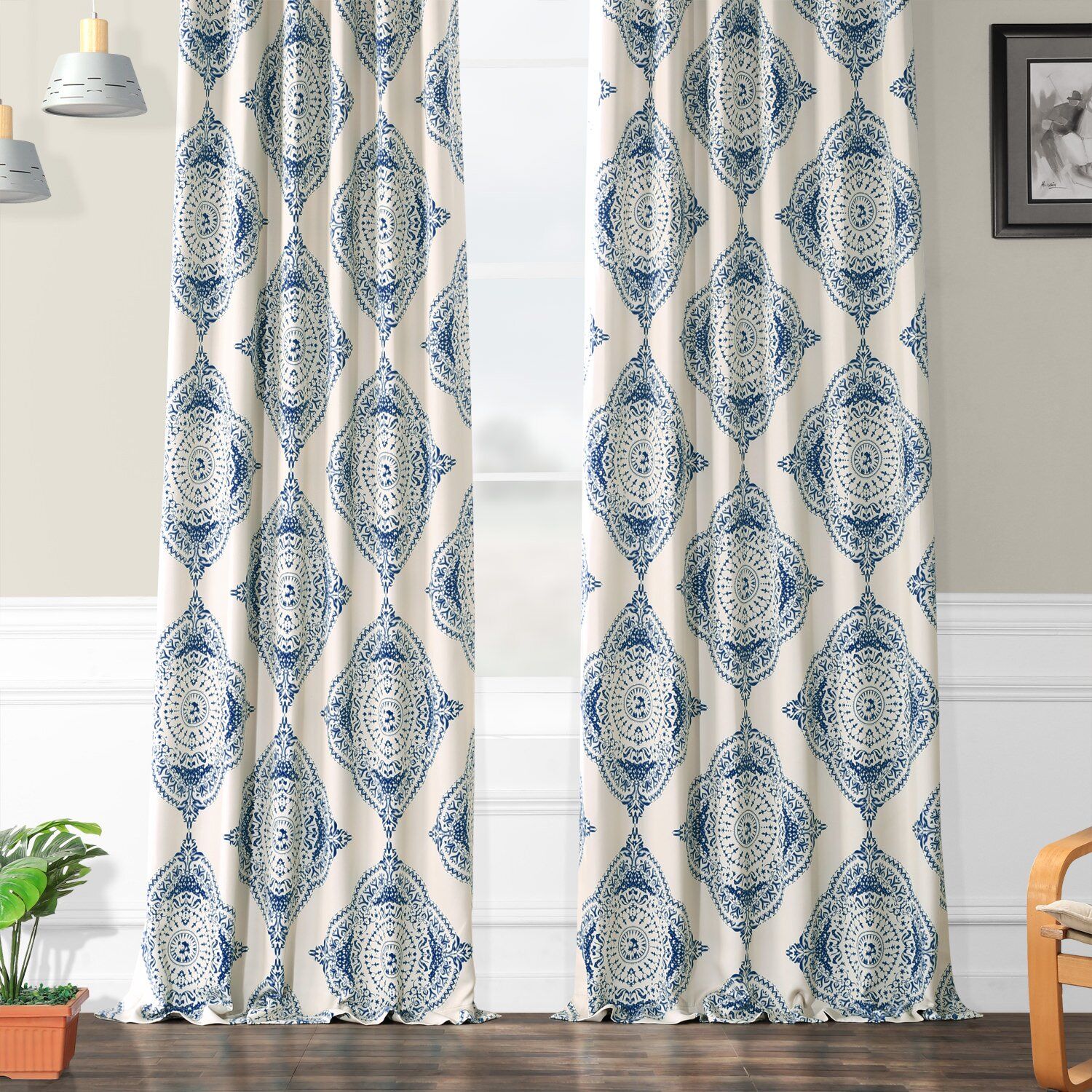 Klyszejko Geometric Room Darkening Rod Pocket Single Curtain Panel 108" thumbnail 2