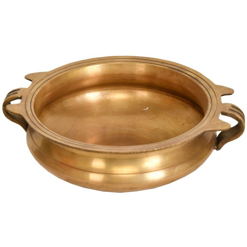 Damel Metal Abstract Decorative Bowl in Gold thumbnail 2
