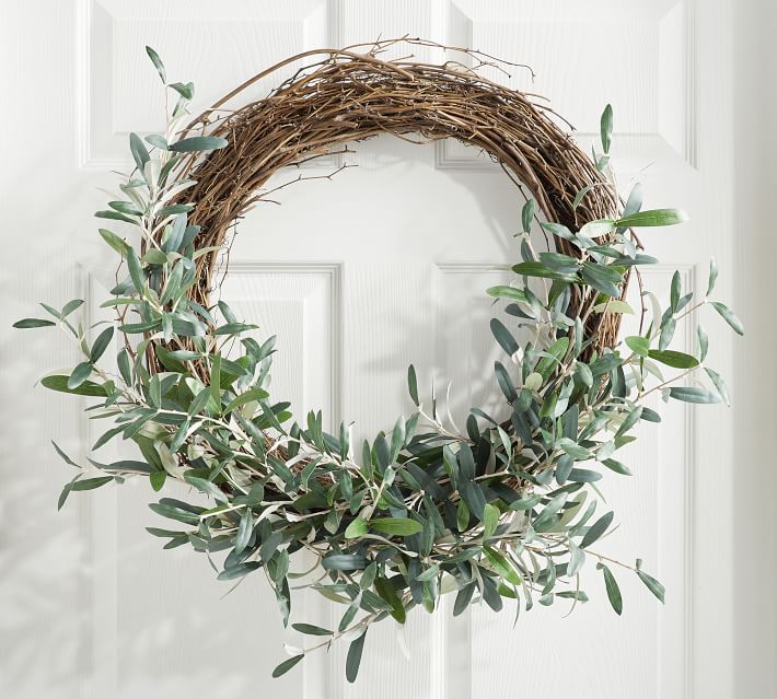 Asymmetrical Faux Olive Wreath thumbnail 2