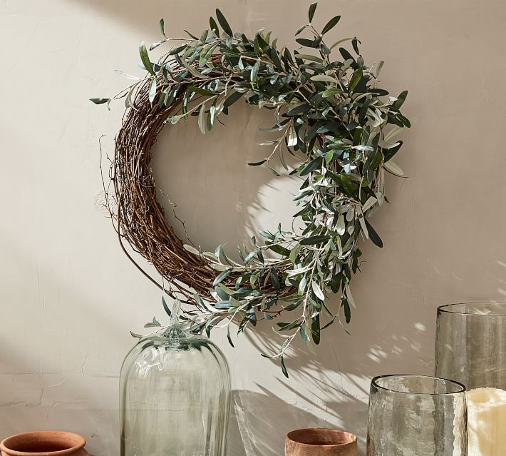 Asymmetrical Faux Olive Wreath thumbnail 3