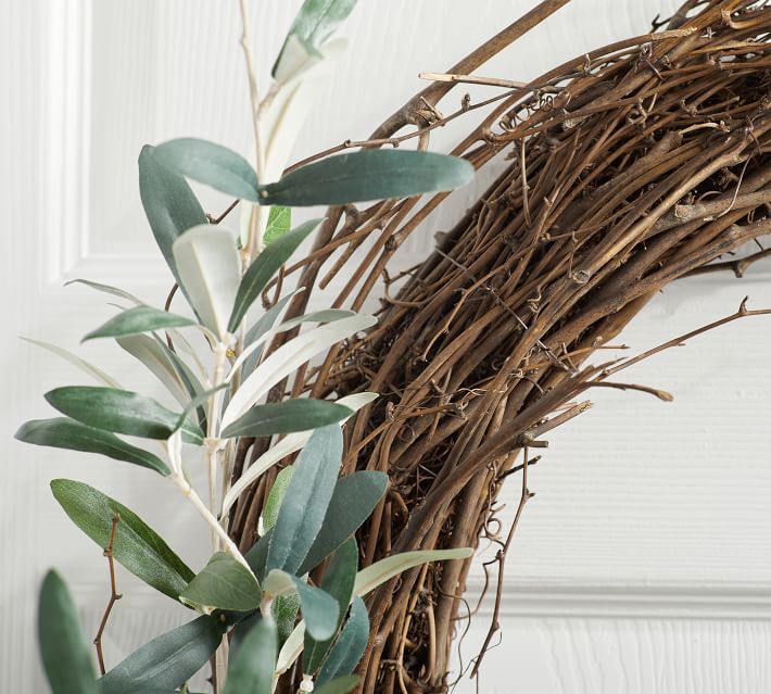 Asymmetrical Faux Olive Wreath thumbnail 4