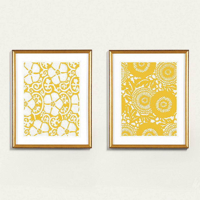 Petite Floral Blockprint Art Print 2  18"x22" With Frame thumbnail 2