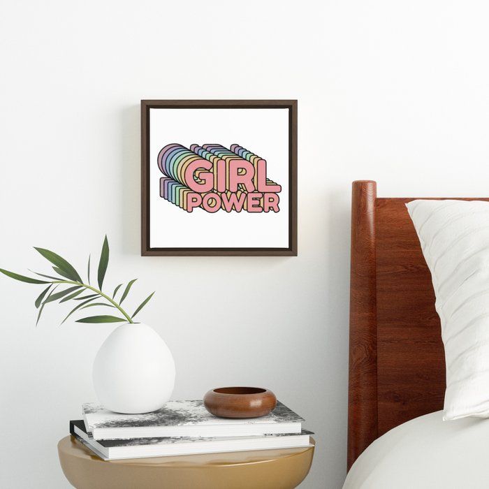 Girl Power Grl Pwr Retro Canvas With Frame 10"x10" thumbnail 3