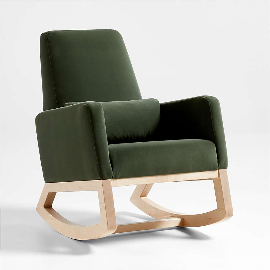 Joya Moss Velvet Rocker with Maple Base thumbnail 5