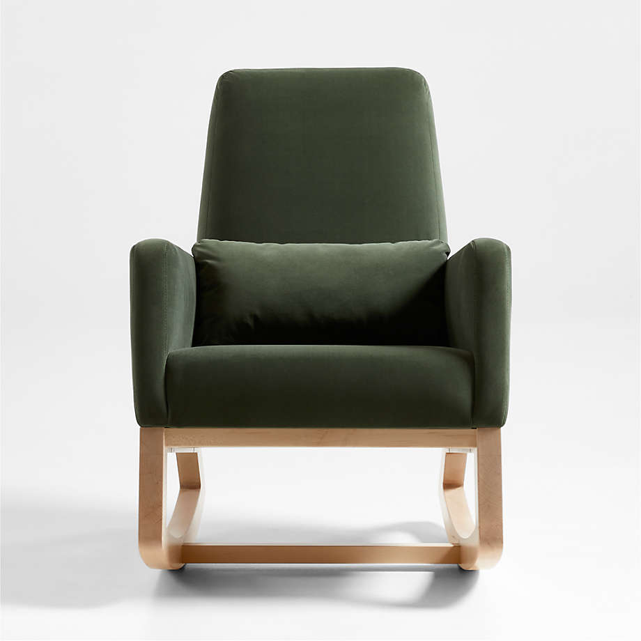 Joya Moss Velvet Rocker with Maple Base thumbnail 3