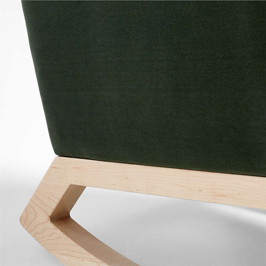 Joya Moss Velvet Rocker with Maple Base thumbnail 7