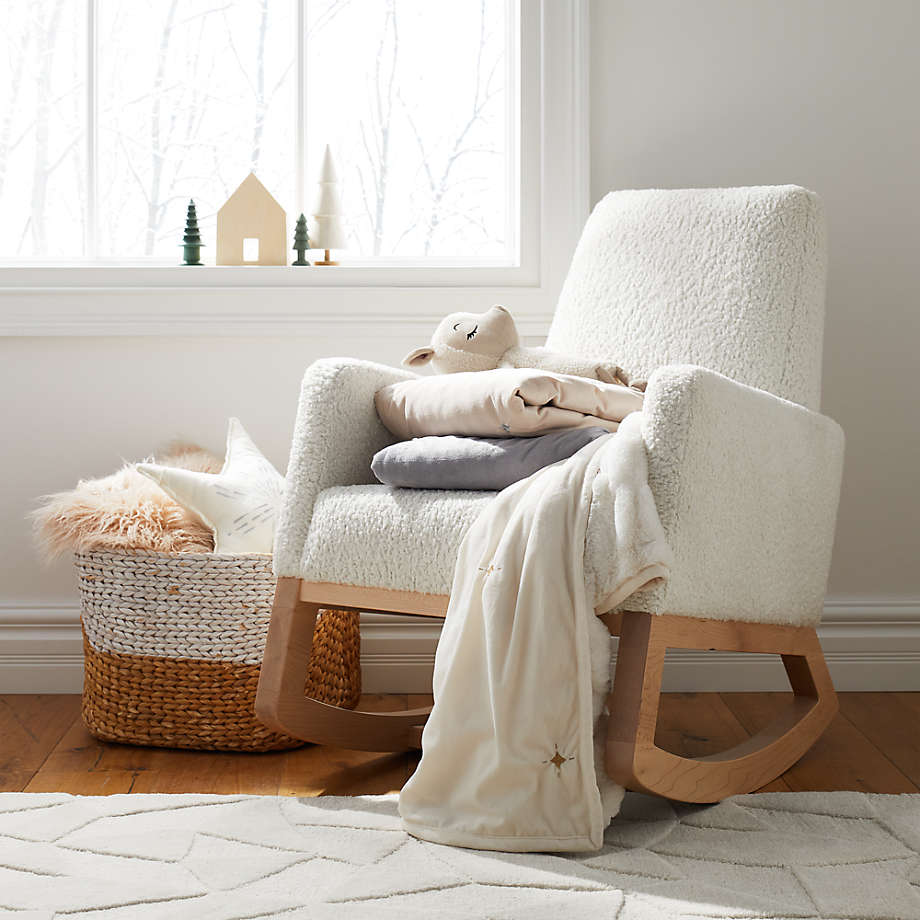 Joya Faux Sheepskin Rocker with Maple Base thumbnail 2