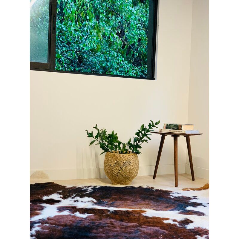 Paladin Hunting And Lodge Handmade Cowhide Brown White Area Rug 7'x 6' thumbnail 4