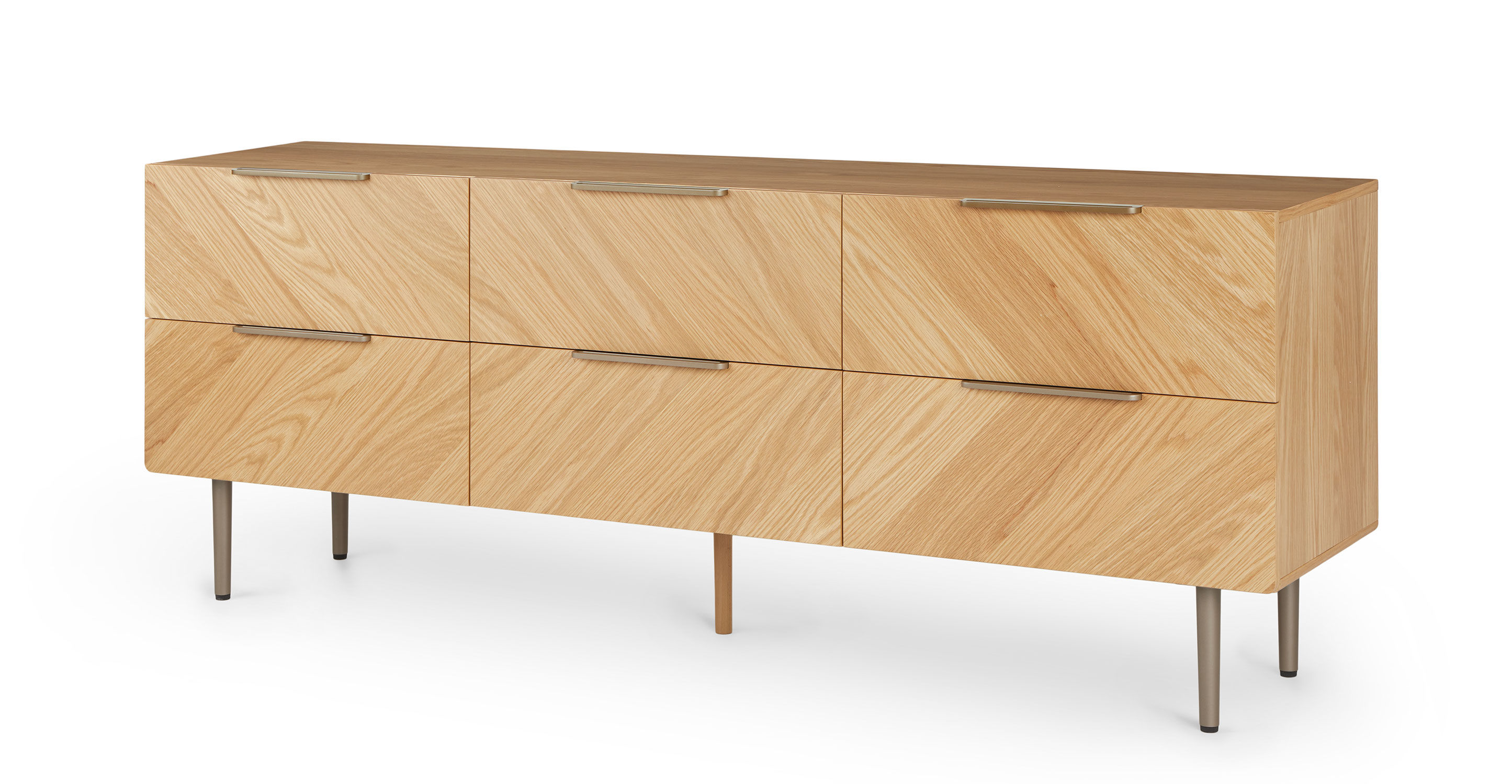 Nera Oak 6 Drawer Low Double Dresser thumbnail 2