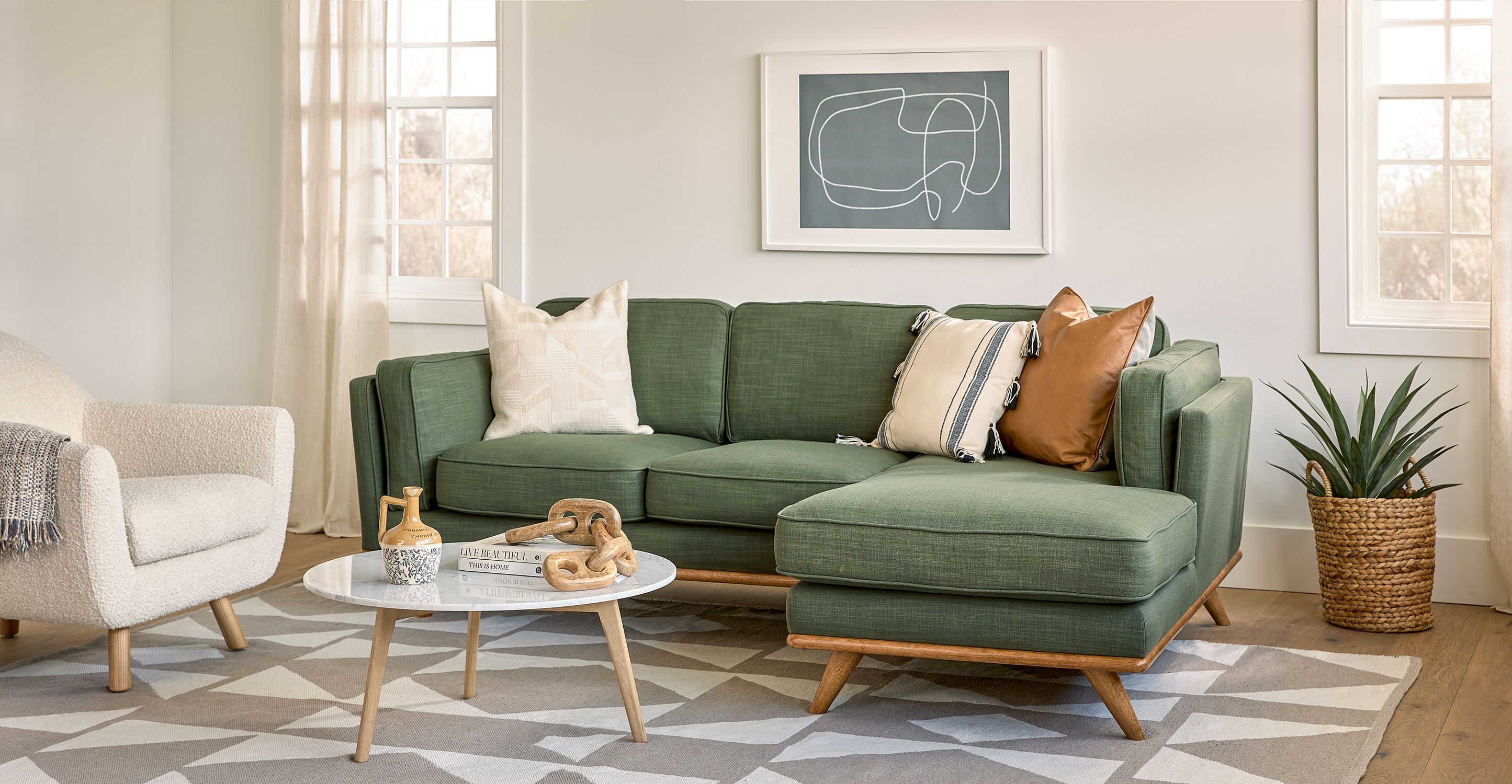 Timber Olio Green Right Sectional thumbnail 2