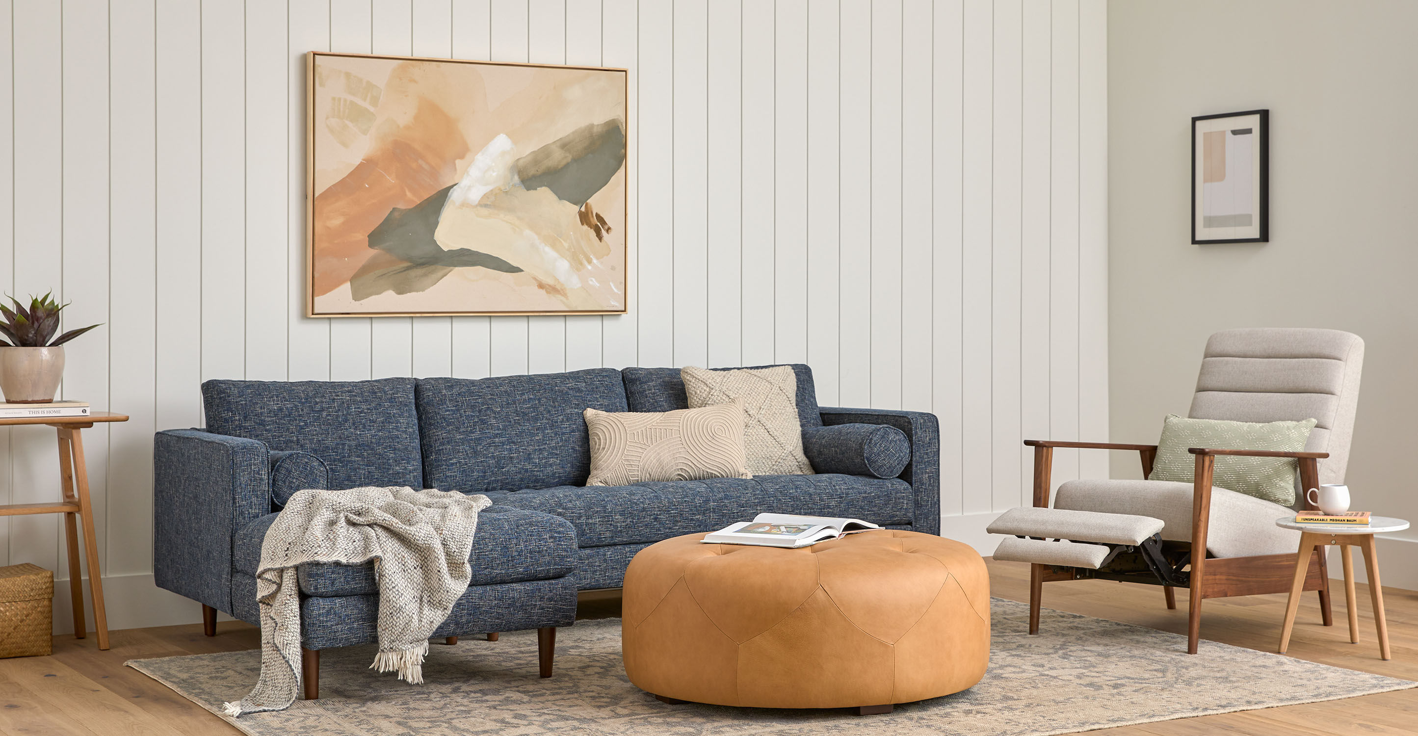 Sven Neptune Blue Left Sectional Sofa thumbnail 2