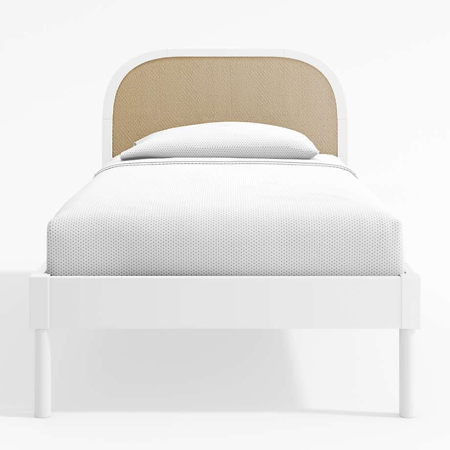 Maren Kids White Cane Bed-Full thumbnail 3