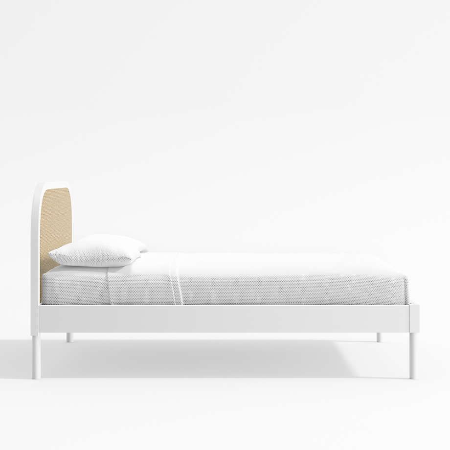 Maren Kids White Cane Bed-Full thumbnail 4