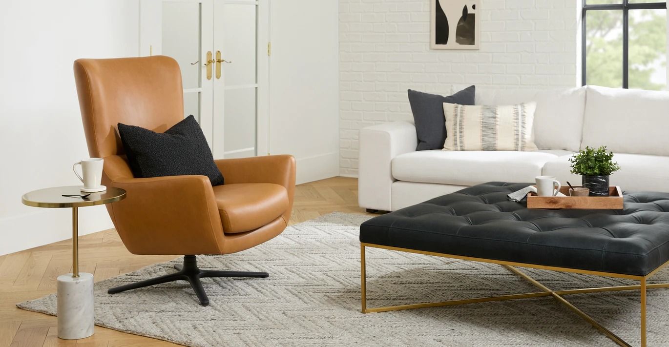 Agga Charme Tan Swivel Chair thumbnail 2