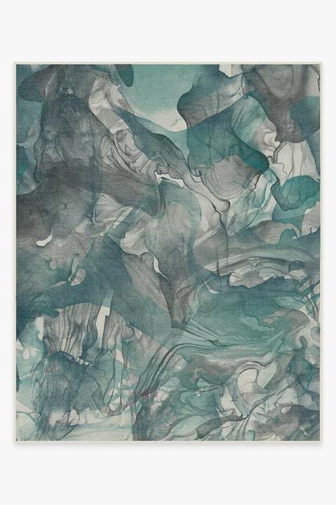 Aurora Teal Grey Rug 8'x10' thumbnail 2