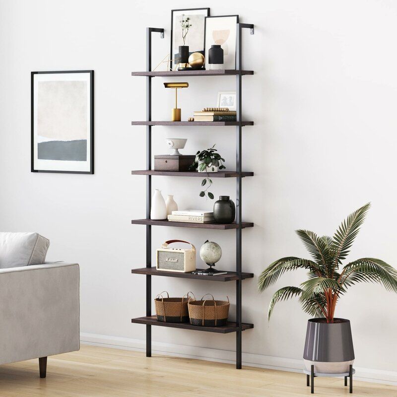 Mederos 85'' H x 30'' W Steel Ladder Bookcase thumbnail 2