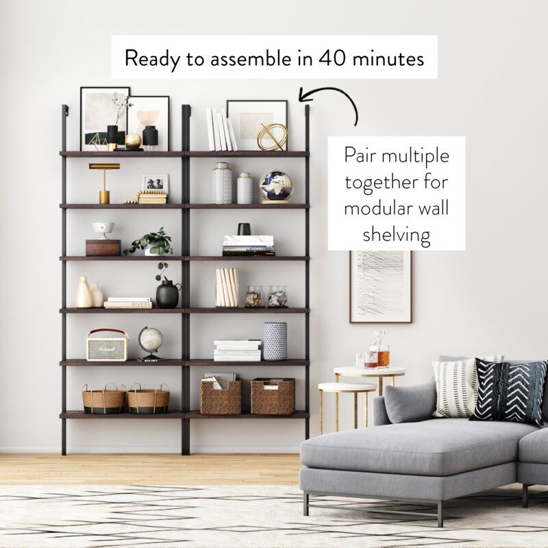 Mederos 85'' H x 30'' W Steel Ladder Bookcase thumbnail 5