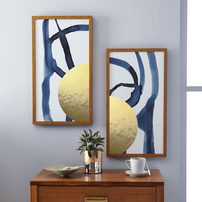 The Arts Capsule Ink Diptych Half Moon Framed 16"x28" thumbnail 2