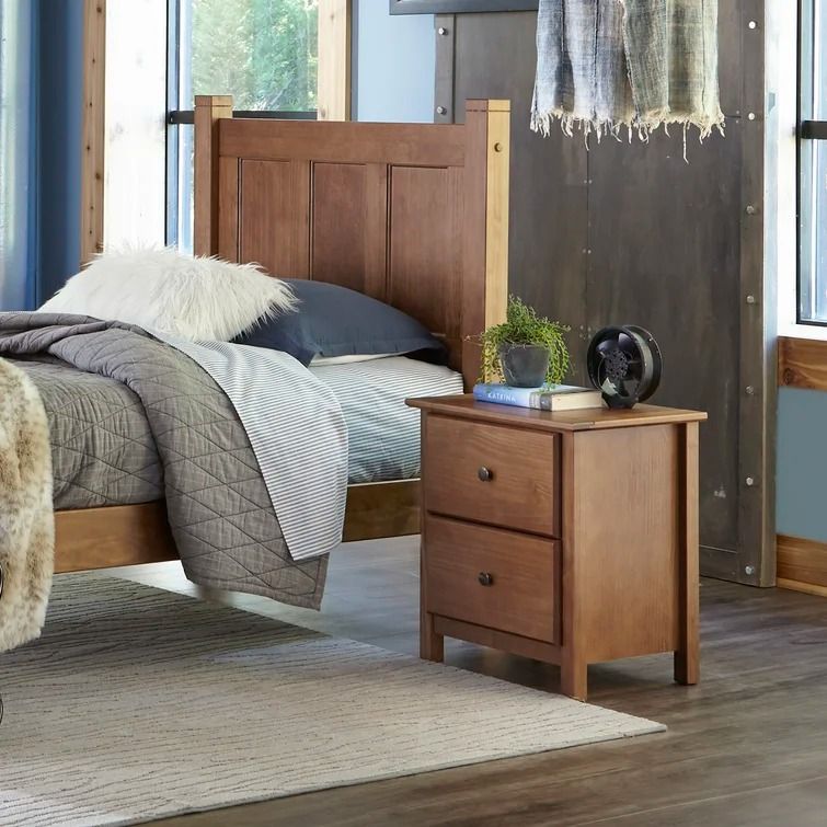 Shaker 2 Drawer Solid Wood Nightstand thumbnail 2