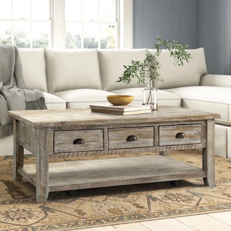 Leija Solid Wood Storage Coffee Table thumbnail 2