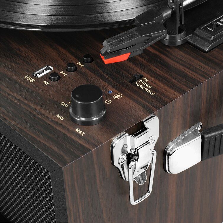 Bluetooth Decorative Record Player Stand with 3 Speed Turntable thumbnail 3