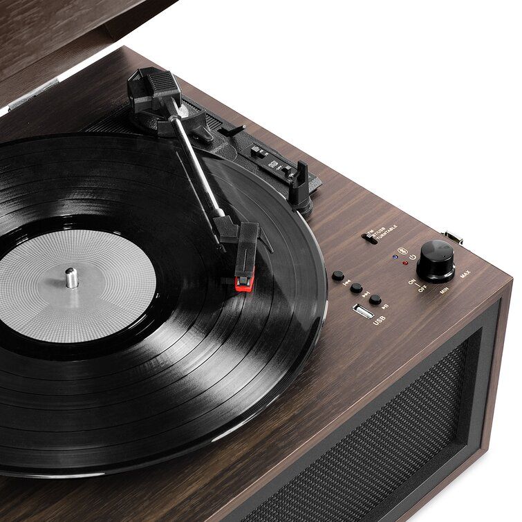 Bluetooth Decorative Record Player Stand with 3 Speed Turntable thumbnail 4