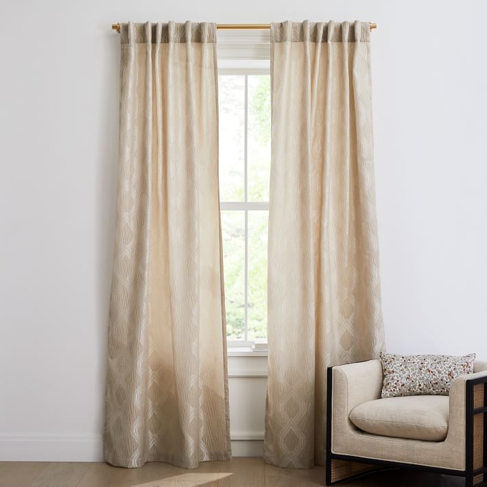 Linear Lattice Jacquard Curtain 96" thumbnail 2