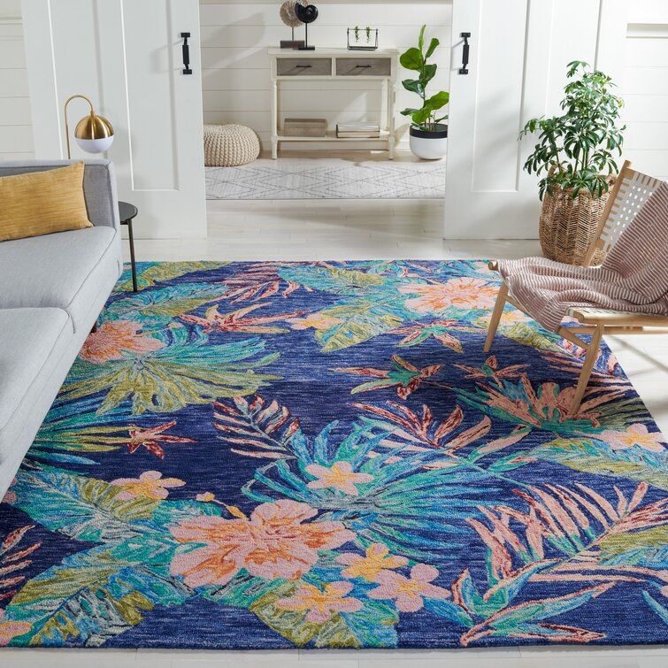 Toro Floral Handmade Tufted Wool Area Rug-6'x9' thumbnail 4