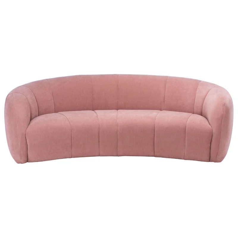 Amanjot Linen Round Arm Curved Sofa thumbnail 3
