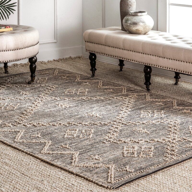 Kiana Geometric Handmade Tufted Gray Area Rug-12'x15' thumbnail 3