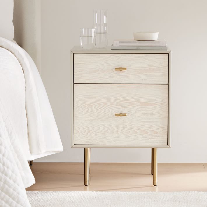 Modernist Wood & Lacquer Nightstand - Winter Wood thumbnail 2